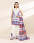 Unstitched Women's Off White Lawn 3 Piece Suit